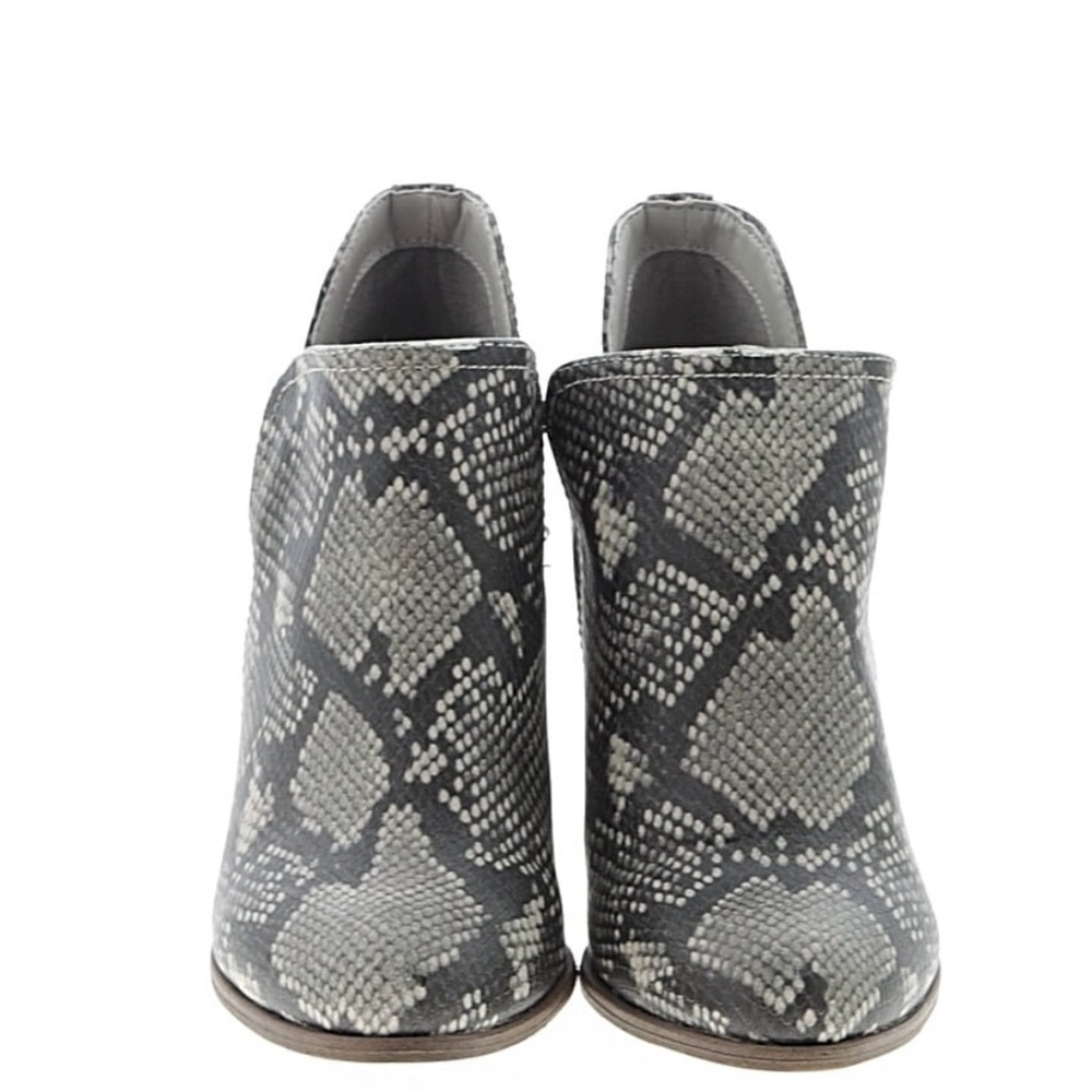 Fergalicious Gray Snakeskin Ankle Booties